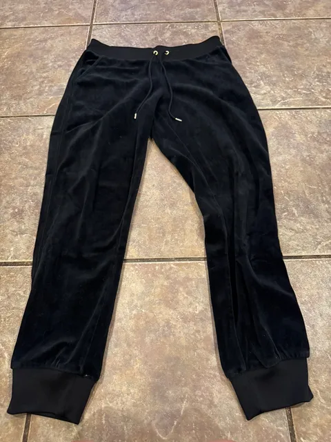 Juicy Couture Velour Jogger Sweatpants Size M Black