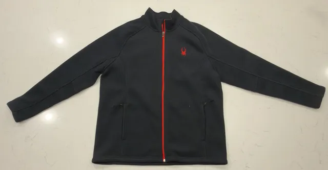 Spyder Full Zip Jacket Size XXL Black Red Fleece Sweater