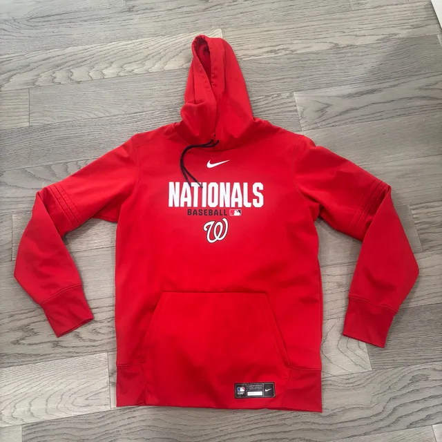 Nike team issued MLB Washington Nationals Therma-Fit Hoodie Size M Red