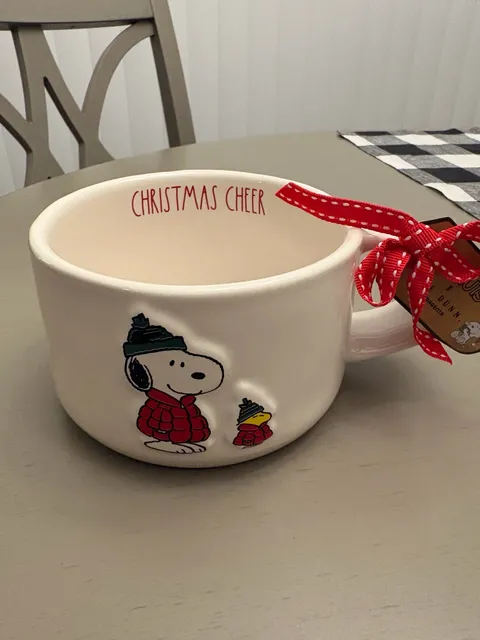 Rae Dunn Peanuts Christmas Cheer Snoopy Woodstock Bowl Mug