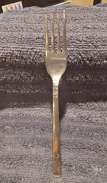 Imperial Stainless-   "Young Rise" Stainless Steel Dinner Fork Floral Pattern Silverware