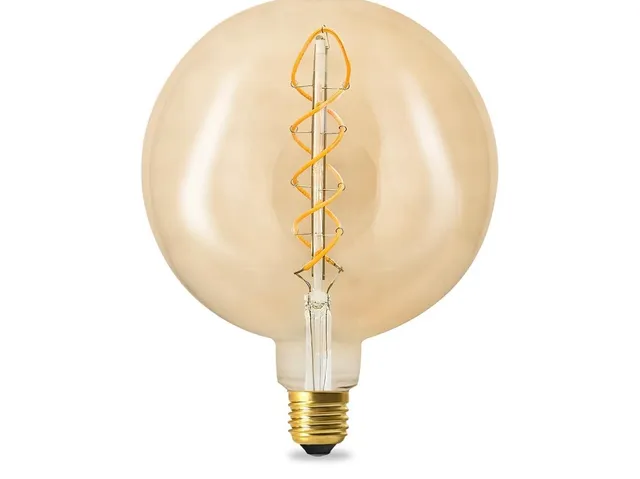 Beilf Vintage Oversized Globe Edison Bulb E26, Dimmable 6W, Amber Glass, Warm White 2200K, Non Flicker, CRI90, 60 Watt Equivalent Large Decorative Light Bulb -