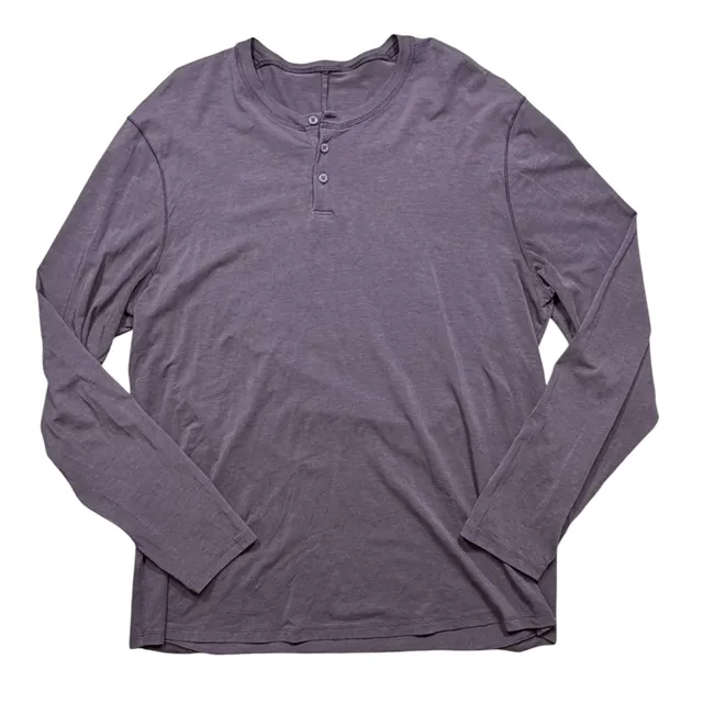 Lululemon Long Sleeve Henley Shirt Purple Size XL