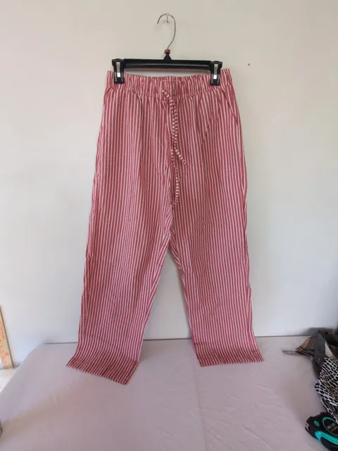 Unbranded Red Striped Lounge Pants Size L Drawstring Casual