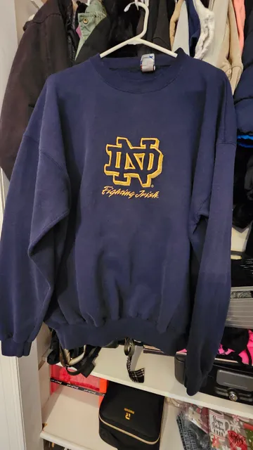 Midwest Embroidery Notre Dame Fighting Irish Sweatshirt XX-Large Navy Blue