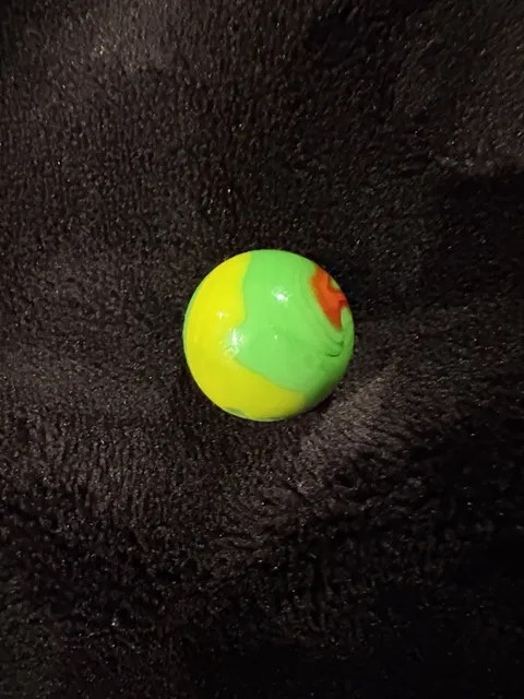 Vintage Swirl Glass Marble Green Yellow Orange