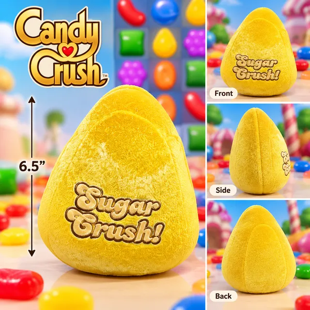 Candy Crush Sugar Crush Yellow Plush Toy Pillow