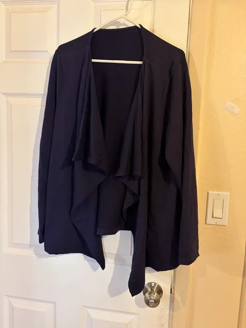 Talbots Open Front Drape Cardigan Black