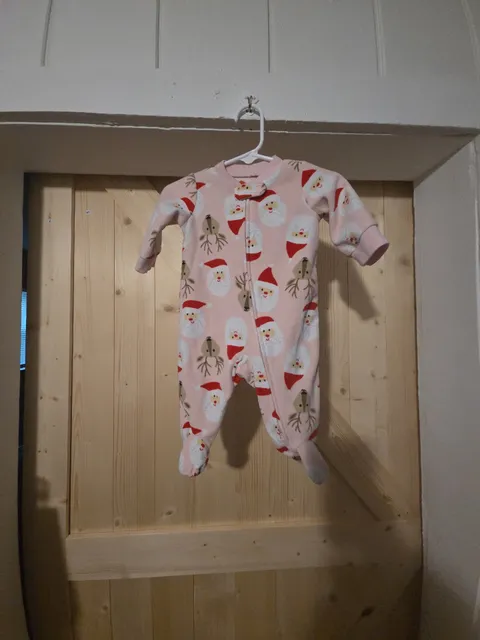 Carter's Santa Reindeer Fleece Sleep & Play Size 3M Pink