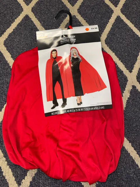 Halloween Hooded Cape Red Adult One Size