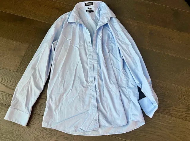 Marquis Signature Dress Shirt Size 18 18.5 36-37 Light Blue Slim