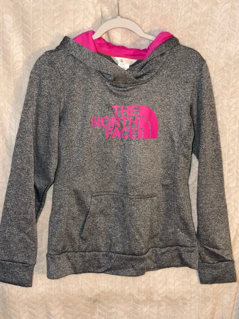 The North Face Hoodie Size M Gray Pink Breast Cancer Awareness