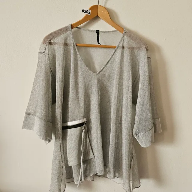 IC By Connie K Top Gray Mesh 292