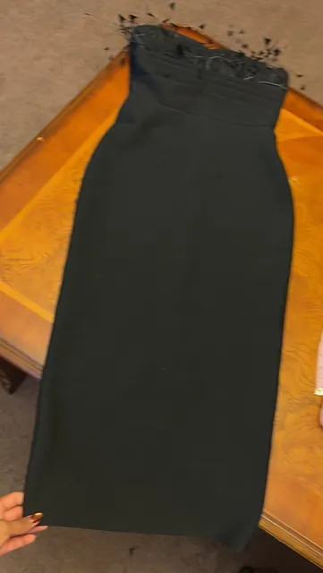 Sydney INC Strapless Feather Dress Black