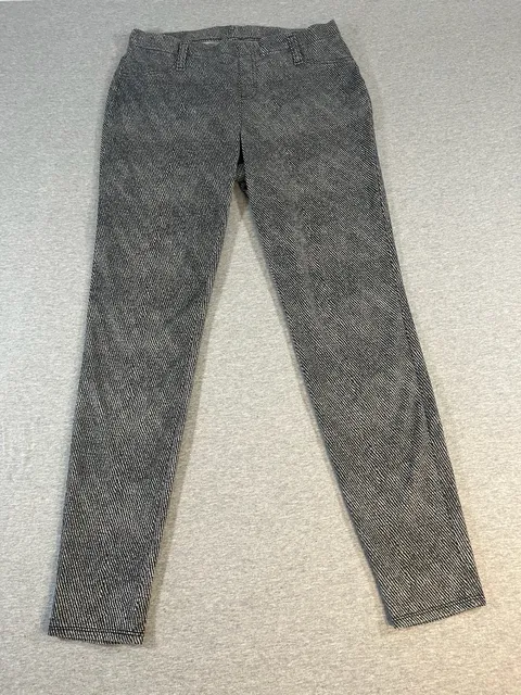 Faded Glory Black/White Mid Rise Herringbone Patterned Pants Women’s M(8-10)