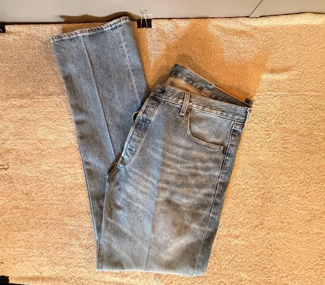 Levi's 501 Bootcut Jeans 38x34 Light Wash Denim