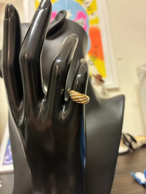 Esposito 14K Gold Plated Swirled Dome Ring