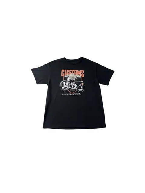 Unbranded Motorcycle Customs Graphic T-Shirt XL Black