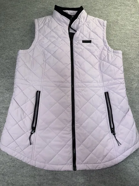 Nautica Quilted Full Zip Vest Light Purple Size Small
