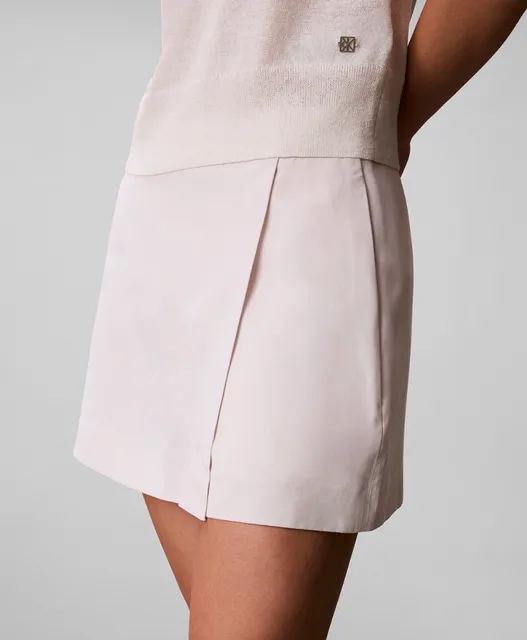Calvin Klein Skort Size 8 White Sand Lyocell Linen Blend New with Tags