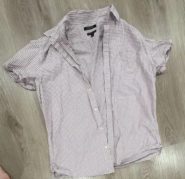 Banana Republic Camden Fit Shirt Size L Plaid Short Sleeve