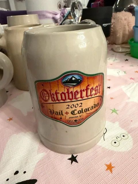 2002 Oktoberfest Vail Colorado Discover Card Ceramic Beer Stein