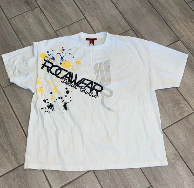 Rocawear Graphic Print Made In USA T-Shirt Size 3XL White Cotton Item 0504