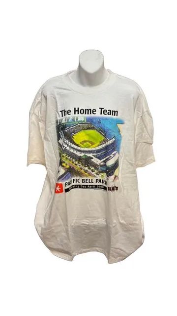Vintage Oneita Pacific Bell Park Opening Day 2000 T-Shirt Size X-Large White