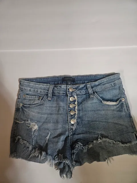 Just USA Authentic Originals Button-Fly Distressed Denim Shorts Size 29