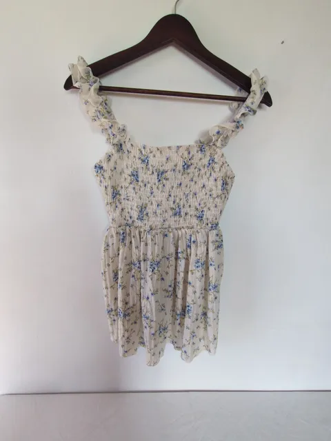 Floral Ruffle Strap Smocked Tank Top
