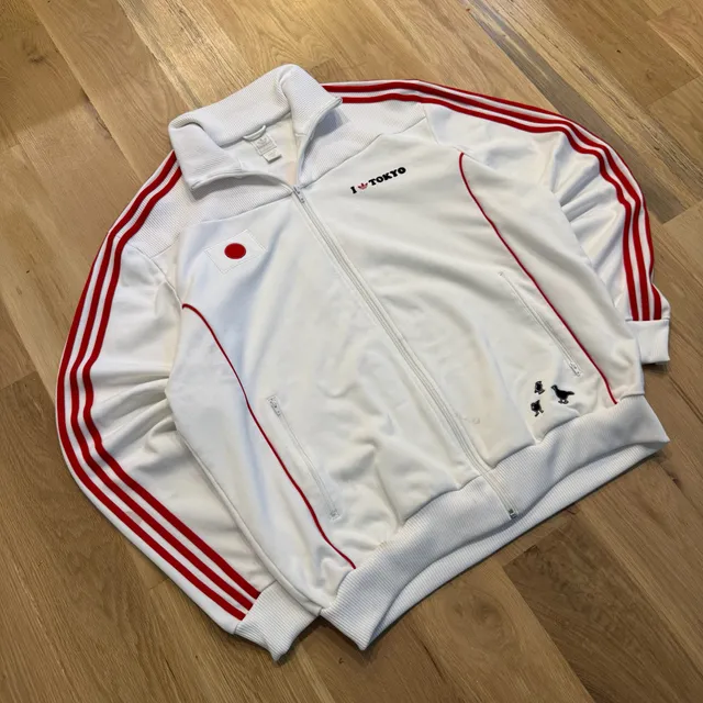Adidas I Love Tokyo Track Jacket Size 2XL White Red Japan Zip Up