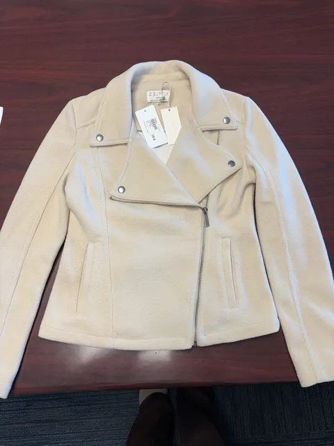 Z Supply Brandy Moto Jacket Size S Ecru