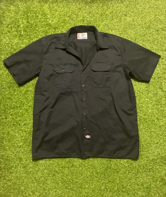Dickies Work Shirt Size XL Black Short Sleeve Button-Down