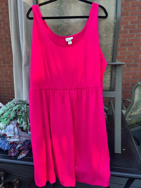 Ava & Viv Tank Dress Size 2X Hot Pink Sleeveless