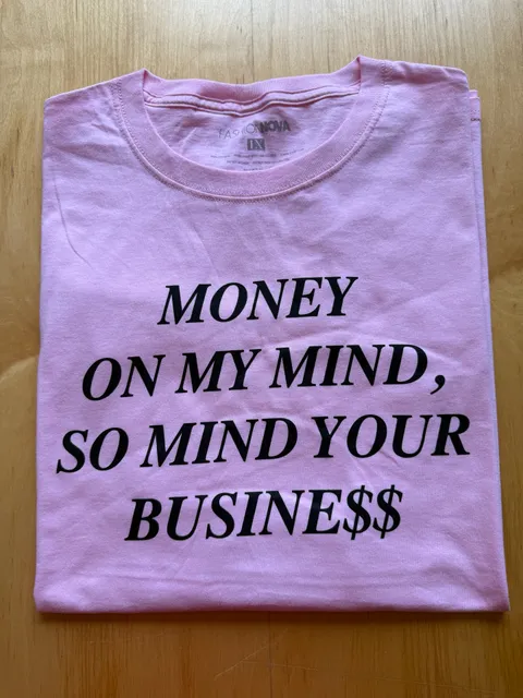 Fashion Nova Money On My Mind Graphic T-Shirt Size 1X Pink Cotton