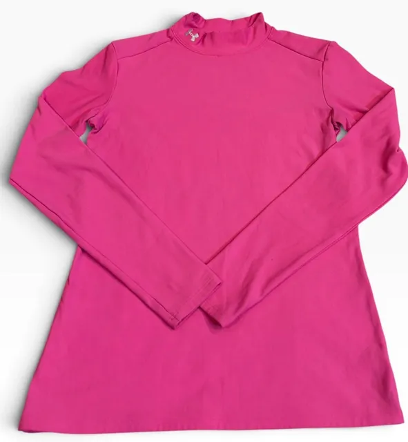 Under Armour Long Sleeve Mock Neck Shirt Size MD Pink Athletic