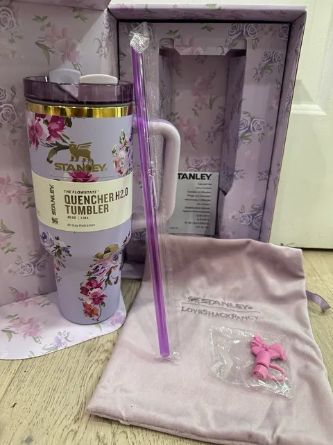 Stanley LoveShackFancy Quencher H2.0 Tumbler 40 oz Happy Thoughts