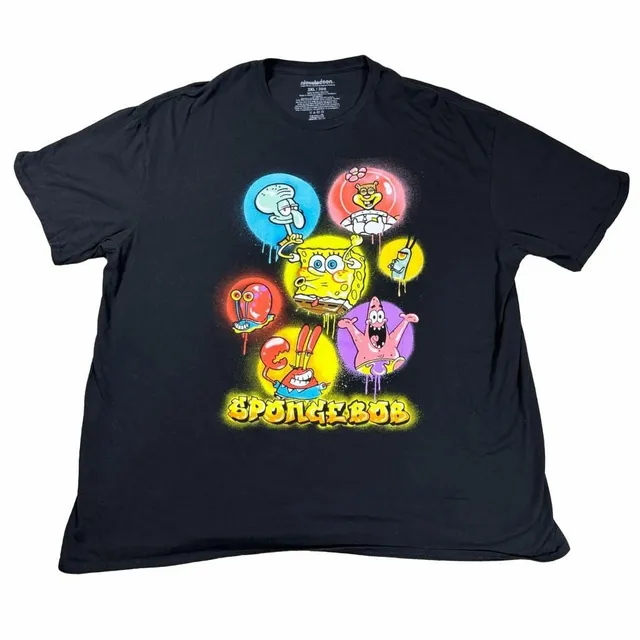 Nickelodeon SpongeBob SquarePants T-Shirt Size 3XL Black Graphic Tee