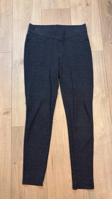 Seven7 Houndstooth Pull-On Pants Size M Black Gray Slim Leg