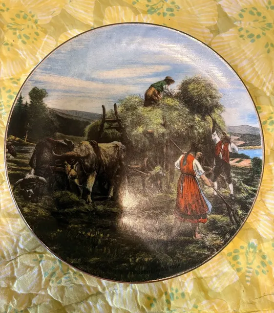 EUC Vintage Collectible Decorative Plate 1984 Rural Farm Scene Ceramic
