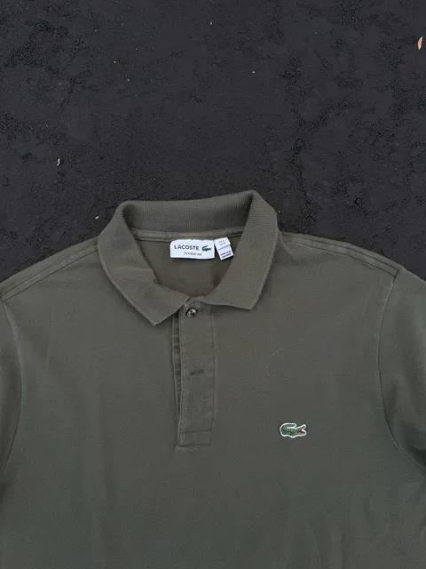Lacoste Classic Fit Polo Shirt Size US M FR 4 Olive Green Short Sleeve