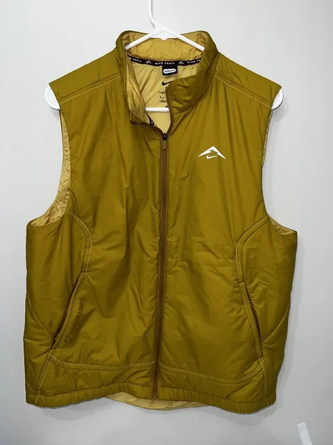 Nike Trail PrimaLoft Men's Therma-FIT Running Vest M Gold FZ0001-716 Excellent