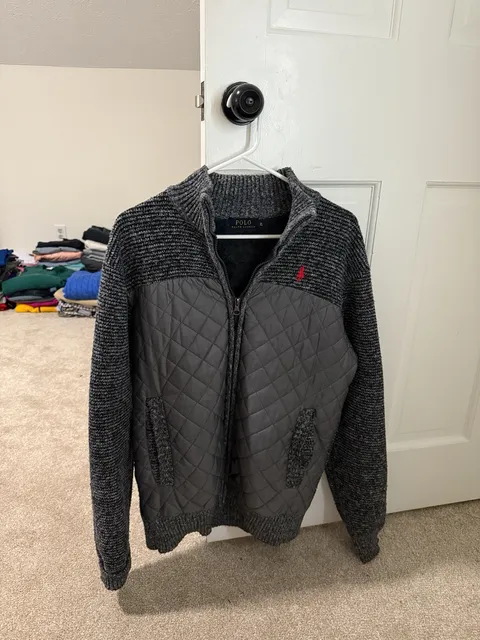 Polo Ralph Lauren Full Zip Quilted Sweater Size 2X Gray