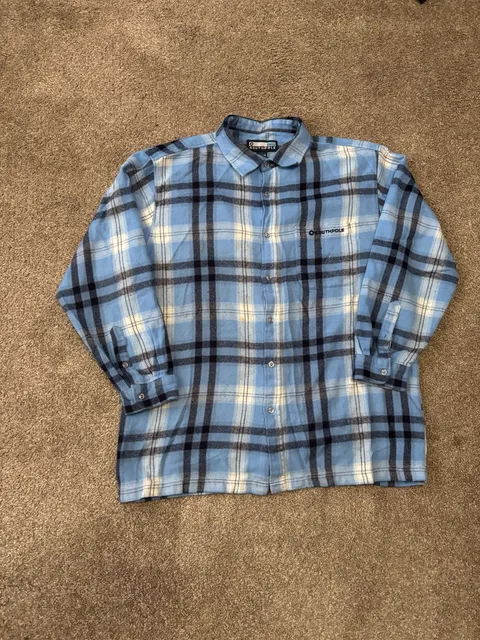 Early 2000s Southpole Plaid Flannel Button Up Shirt Size XXL Blue Long Sleeve