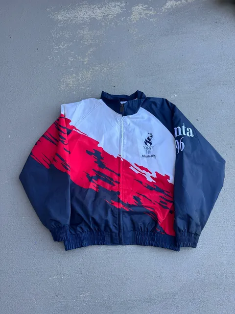 Logo Athletic Atlanta 1996 Olympic Games USA Windbreaker Jacket Size XL