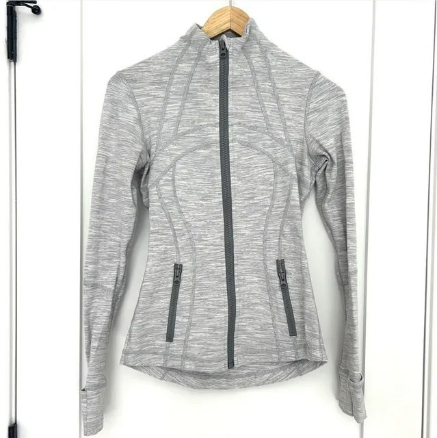 Lululemon Define Jacket Size 4 Grey Space Dye Full Zip Athletic