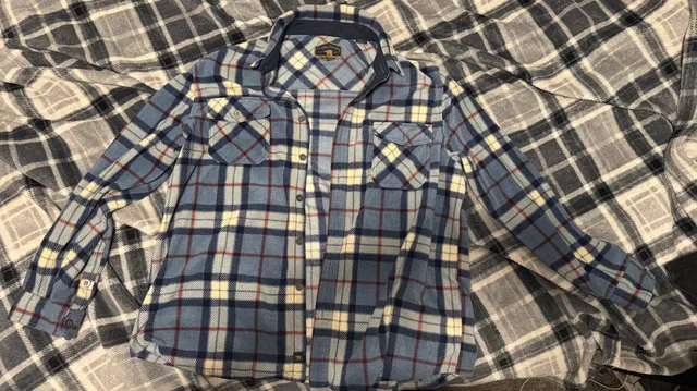 Freedom Foundry Fleece Plaid Button-Up Shirt Size XXL Blue