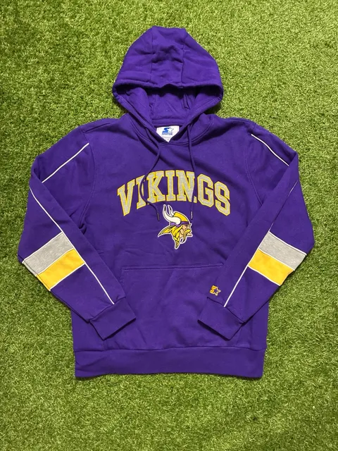 Men's Minnesota Vikings Starter Purple Captain Pullover Hoodie,