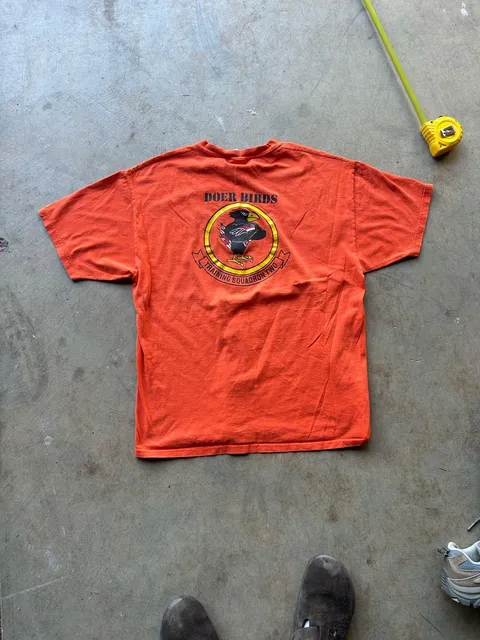 90s vintage Doer Birds Training Squadron Two T-Shirt Orange