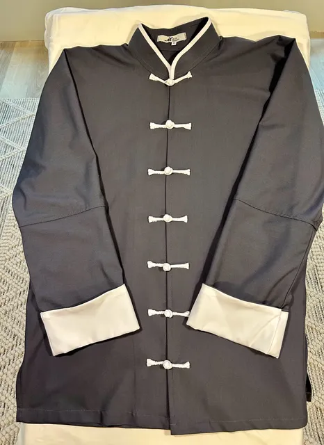 Taichi Tranquility Kung Fu Jacket Size XL Dark Gray Dragon Embroidery